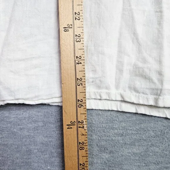 FLAX Women's Size XL White 100% Linen Short Sleeve Boxy Relaxed Top - Picture 5 of 6